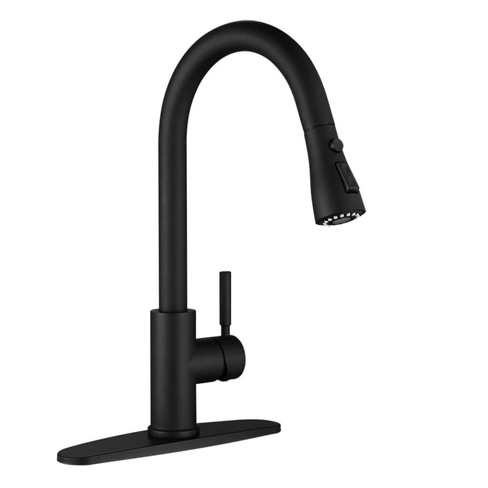 Kitchen Faucet in Black with Pull Down Stainless Steel Single Handle for 1 or 3 Hole 15.7 in. H x 10 in. W x 8.5 in. D price history on PriceWatchPro