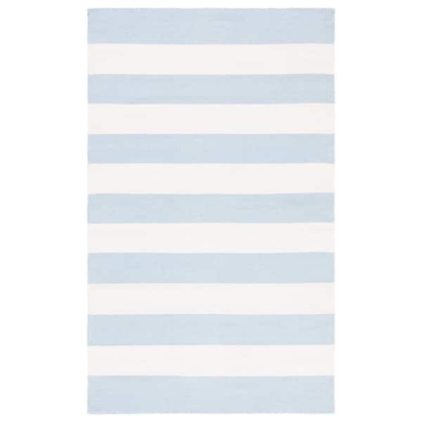 Montauk Sky Blue/Ivory Doormat 3 ft. x 5 ft. Striped Area Rug