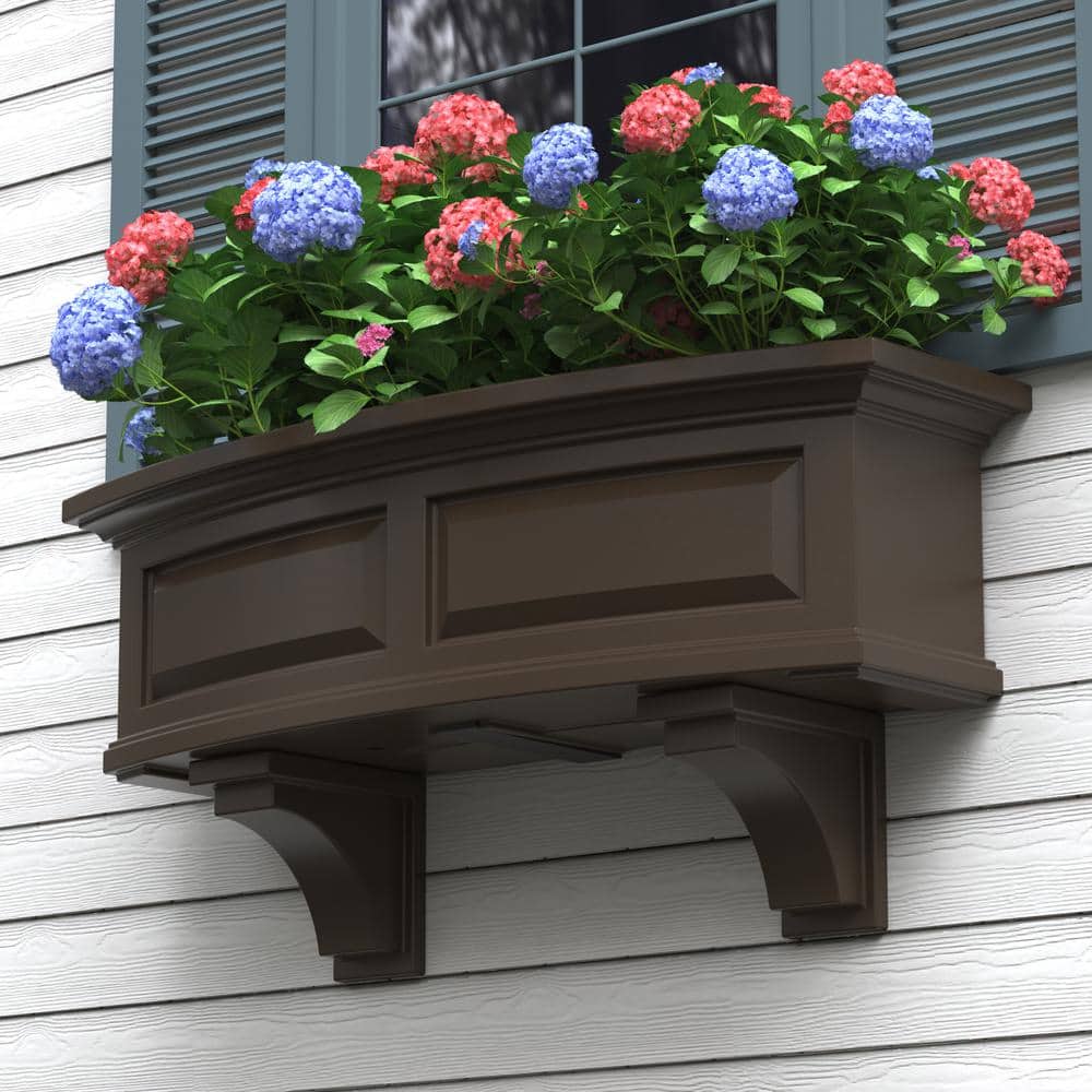 Espresso Polyethylene Nantucket Decorative Brackets 8"x4"x7" 2-Pack