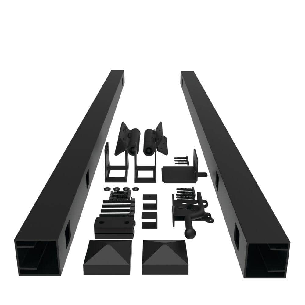 4 ft. H Black Aluminum 3 Rail Adjustable Fence Gate Kit price history on PriceWatchPro