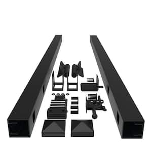 4 ft. H Black Aluminum 3 Rail Adjustable Fence Gate Kit
