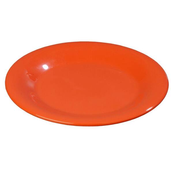 Carlisle 7.5 in. Diameter Melamine Wide Rim Salad Plate in Orange (Case of 48)