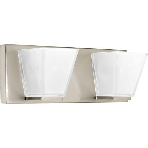 Progress Lighting Streaming Collection 2-Light Brushed Nickel Bathroom Vanity Light