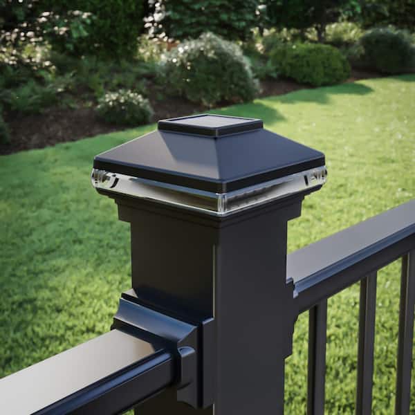 4 in. x 4 in. Black Plastic Solar Band LED VersaCap