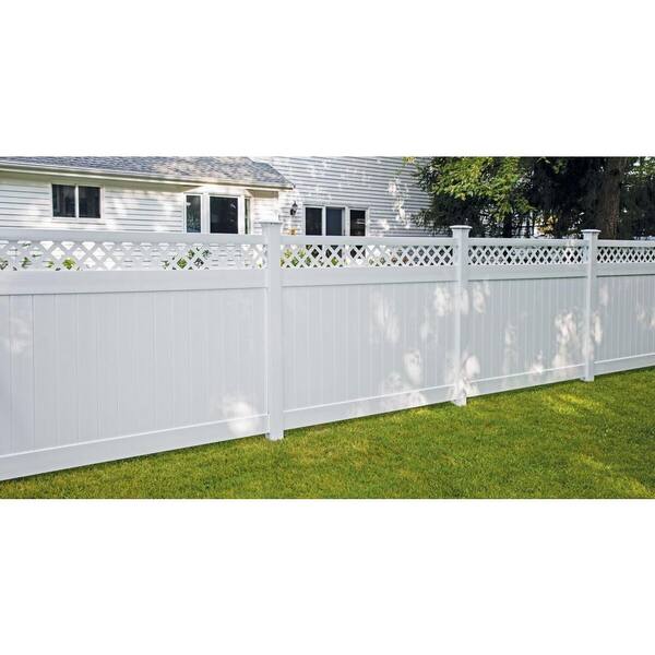 Veranda Anderson 6 Ft X 8 Ft White Vinyl Lattice Top Fence Panel 73040108 The Home Depot Veranda Anderson 6 Ft X 8 Ft White Vinyl Lattice Top Fence Panel 73040108 The Home Depot