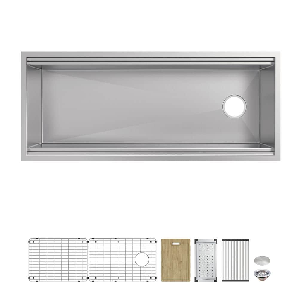 がす Glacier Bay Professional Zero Radius 45 in Undermount Single