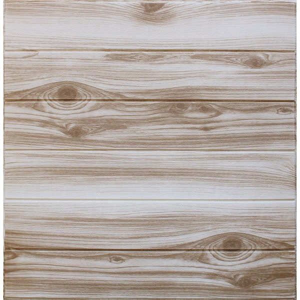 Dundee Deco Falkirk Markinch 27.6 in. x 27.6 in. Light Brown White PE Foam Peel and Stick 3D Decorative Wall Panel (5-Pack)