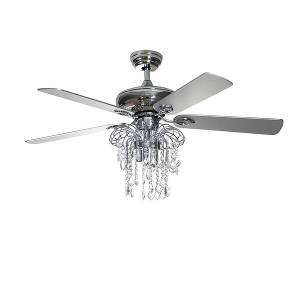 JAYDEN CREATION 52 in. LED Indoor Ikh 5-Blade Silver Ceiling Fan