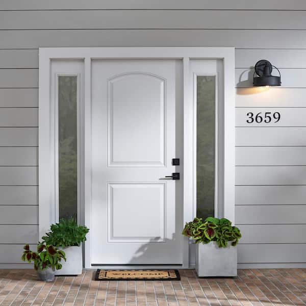 4 in. Black Flush Mount Metal House Number 0