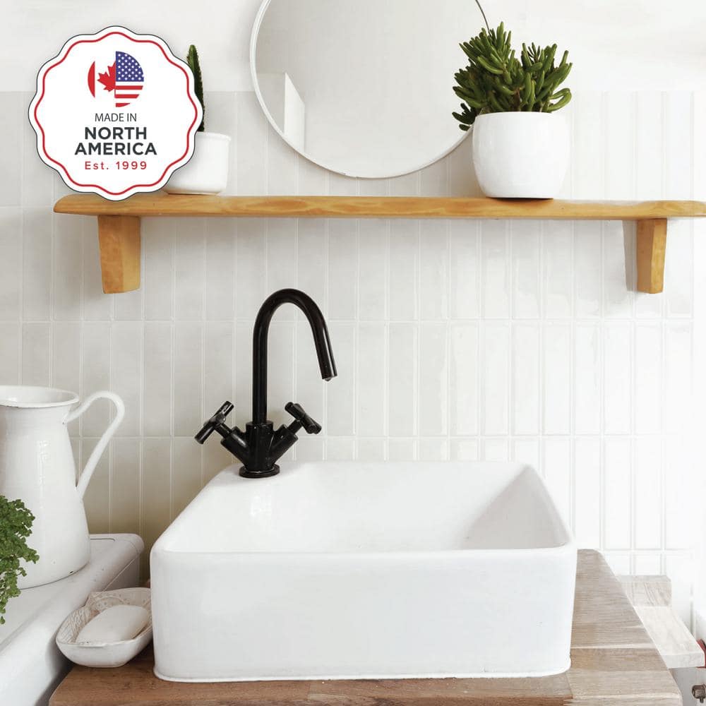 White-Grey Rectangular Peel and Stick Gel Backsplash Tile