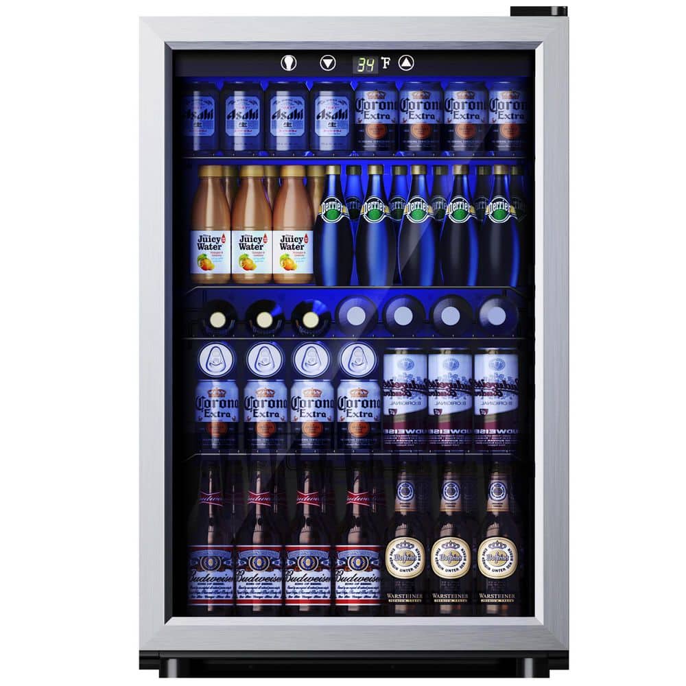 20 in Single Zone 150-Cans Freestanding Beverage Refrigerator Cooler Fridge in Black, Adjustable Shelves price history on PriceWatchPro
