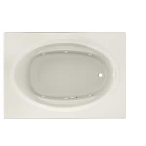 PROJECTA 60 in. x 42 in. Acrylic Right-Hand Drain Oval in Rectangle Drop-In Whirlpool Bathtub with Heater in Oyster