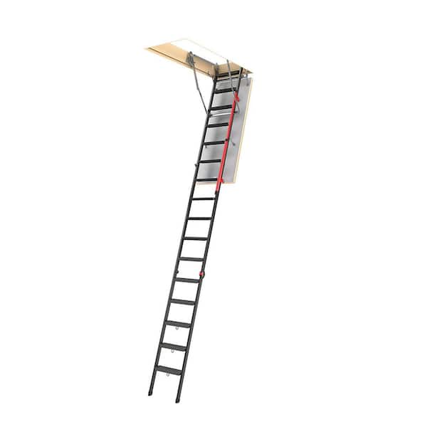Fakro LMP 12 ft. Insulated Steel Attic Ladder 9 ft. 10 in. - 12 ft. 22.5 in. x 56.5 in. with 375 lbs. Load Capacity