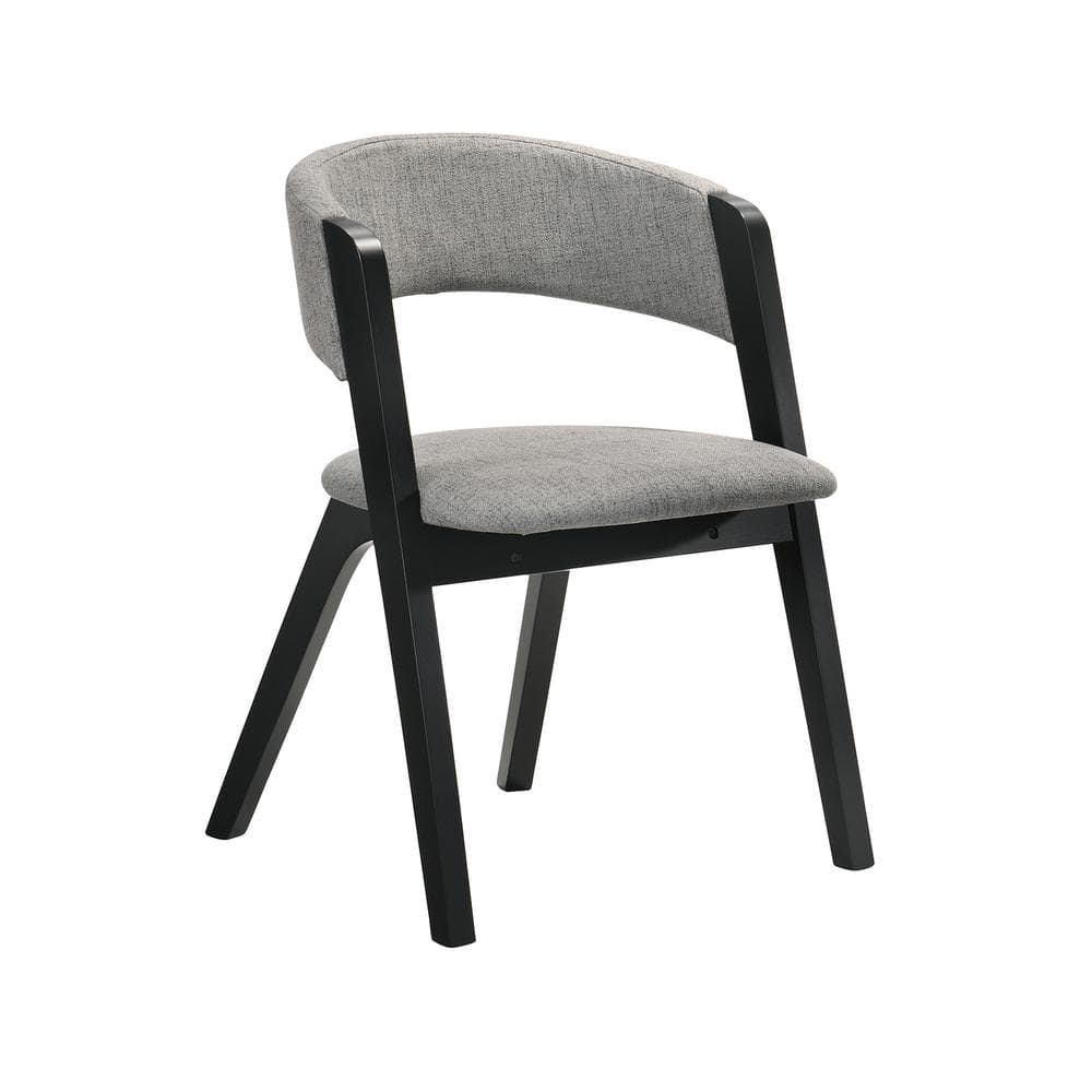 Laredo Walnut Veneer Dining Table with 4 Gray Fabric Chairs