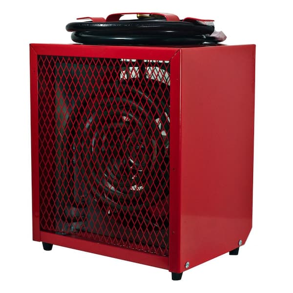 Comfort Zone Large Portable Fan Forced Industrial Workshop Electric Space Heater in Red