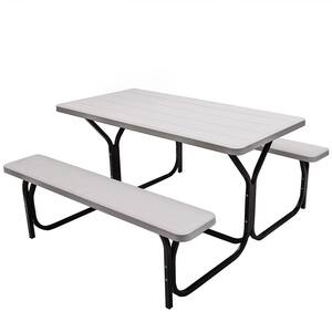 Lifetime 6 Ft Folding Resin Picnic Table Storm Dust Rough Cut 60366 The Home Depot