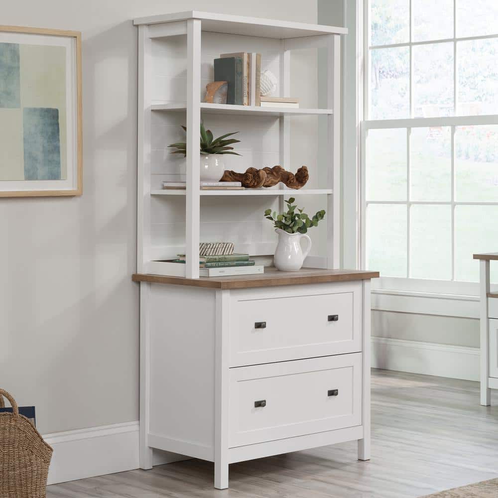 White Adjustable Cottage Road Library Hutch