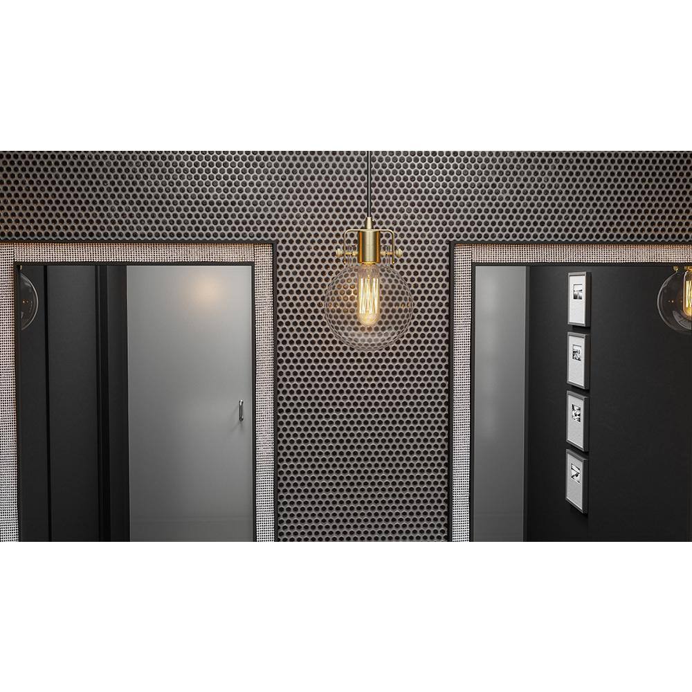 Weathered Brass Mini Pendant with Clear Glass Shade