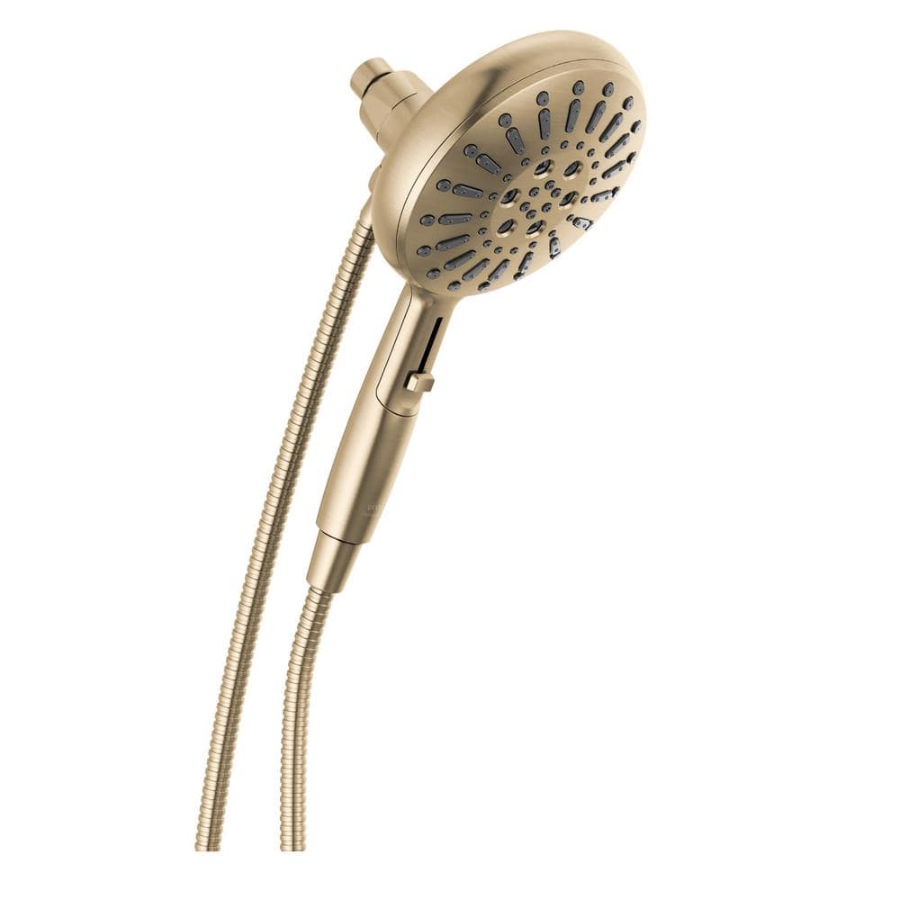 Delta Gold 7-Spray Patterns 1.75 GPM 6.19 in. Wall Mount Handheld Shower  Head in Lumicoat Champagne Bronze 54910-CZ-PR-PK - The Home Depot