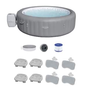 Grenada 8-Person Hot Tub with Set of 4 Spa Seat and 2 Pack Padded Pillows