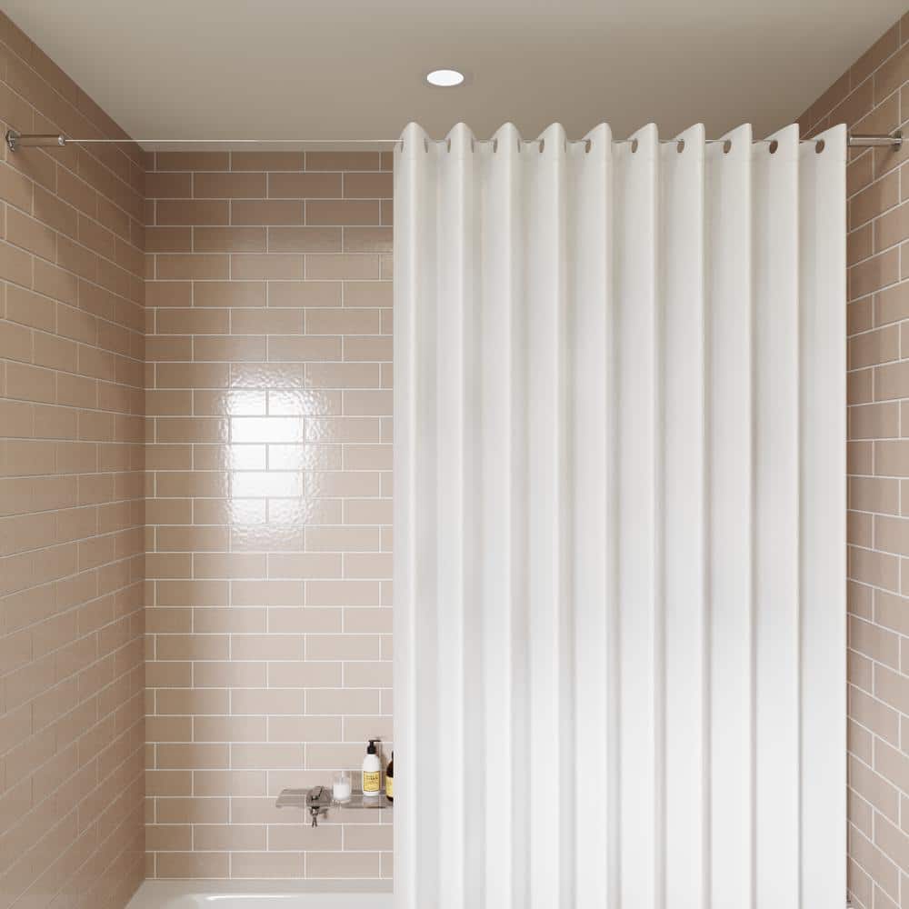 Ultra-Slim 118'' Chrome Stainless Steel Shower Curtain Cable