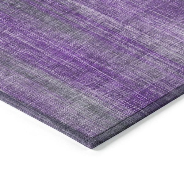 Purple 2 ft. x 8 ft. Woven Striped Runner Indoor/Outdoor Area Rug