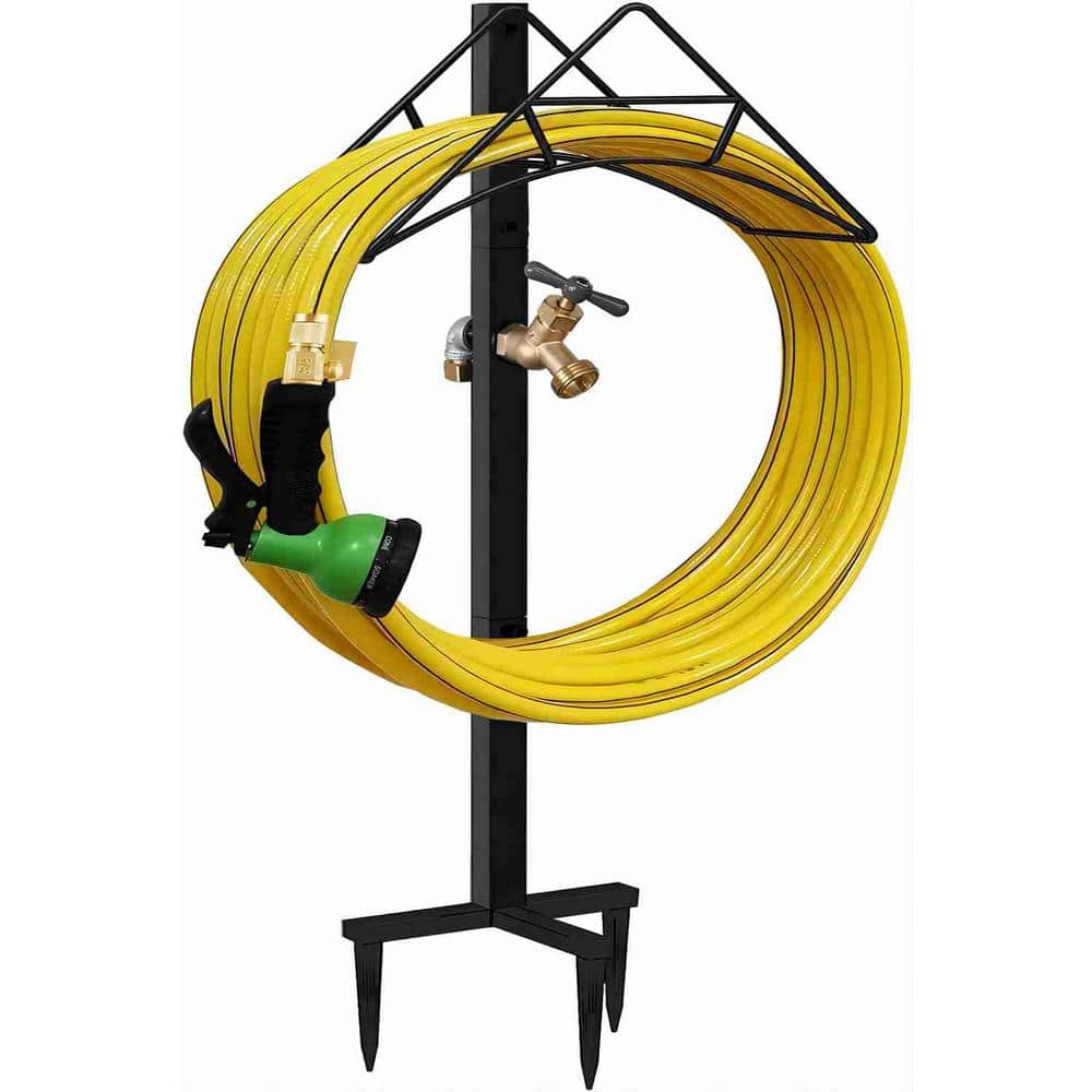 Outdoor Hose Holder Stand with Brass Spigot Faucet - Freestanding Metal Water Pipe Extension Hanger Stake Heavy-Duty price history on PriceWatchPro