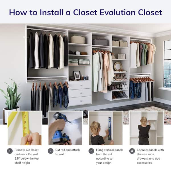 Closet Evolution Ultimate 60 in. W - 96 in. W Tower Wall Mount 6