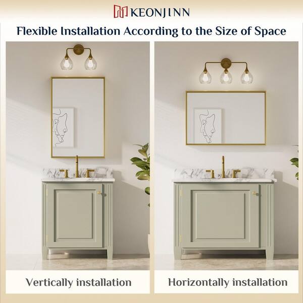 KeonJinn 36 in. W x 36 in. H Framed Brushed Gold Mirrors for