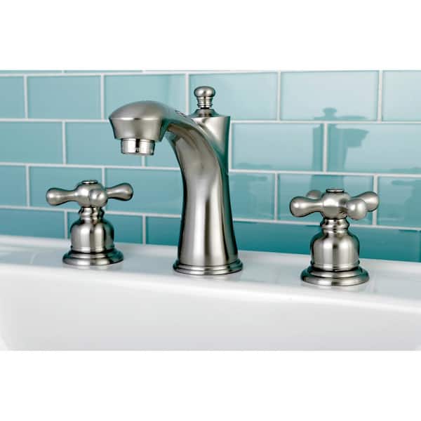 Victorian 8 in. Widespread 2-Handle Bathroom Faucet in Brushed Nickel
