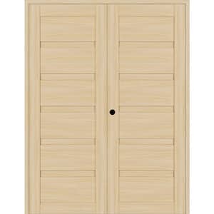 Louver 72 in. x 79.375 in. Right Active Loire Ash Wood Composite Double Prehung Interior Door