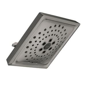 3-Spray Patterns 1.75 GPM 7.63 in. Wall Mount Fixed Shower Head with H2Okinetic in Lumicoat Black Stainless