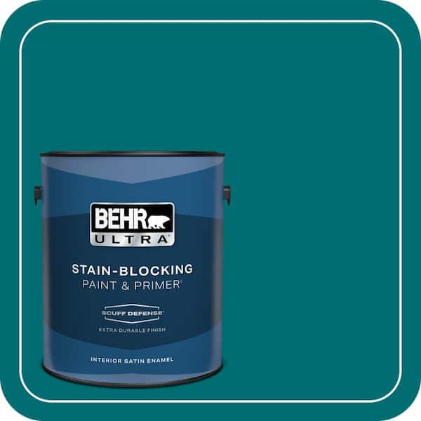 BEHR ULTRA 1 gal. #MQ6-35 Teal Motif Extra Durable Satin Enamel Interior Paint & Primer