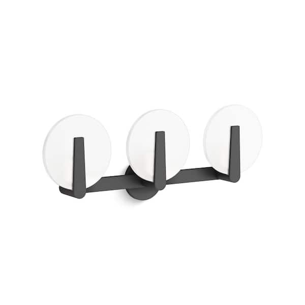 KOHLER Hint 3-Light Matte Black Frosted Glass Wall Sconce