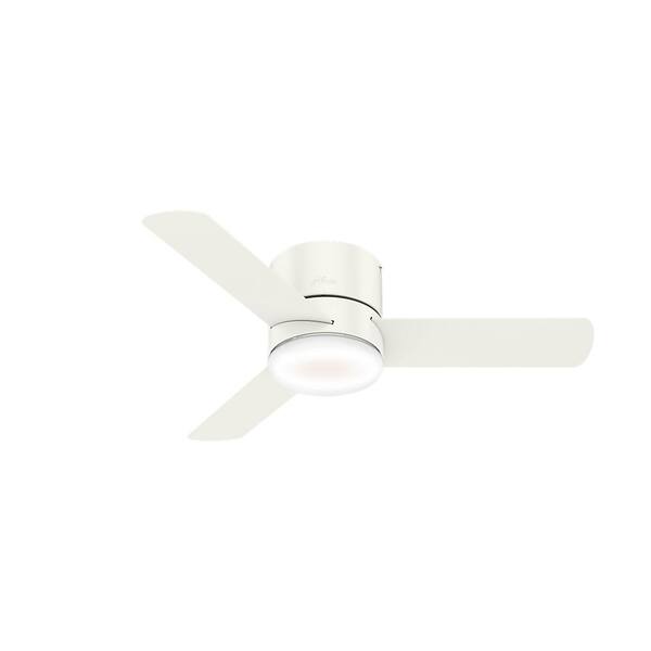 Hunter Minimus 44 in. Low Profile Integrated LED Indoor Fresh White Ceiling Fan with Light Kit and Remote