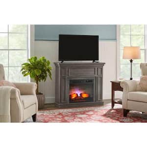 Granville 43 in. W Freestanding Convertible Media Console Electric Fireplace in Weathered Gray