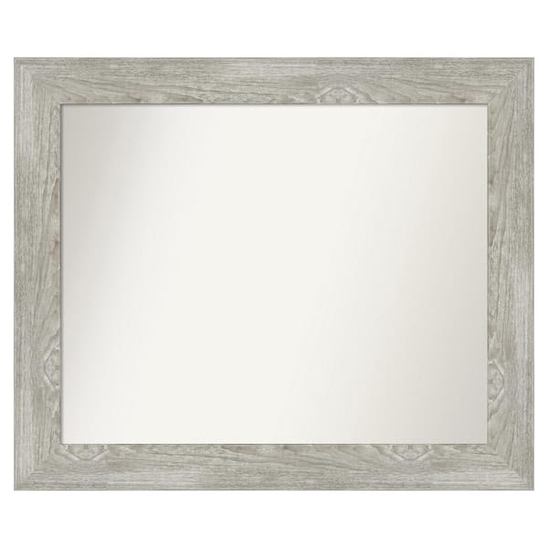 Dove Greywash 36 in. x 30 in. Custom Non-Beveled Distressed Recyled Polystyrene Bathroom Vanity Wall Mirror