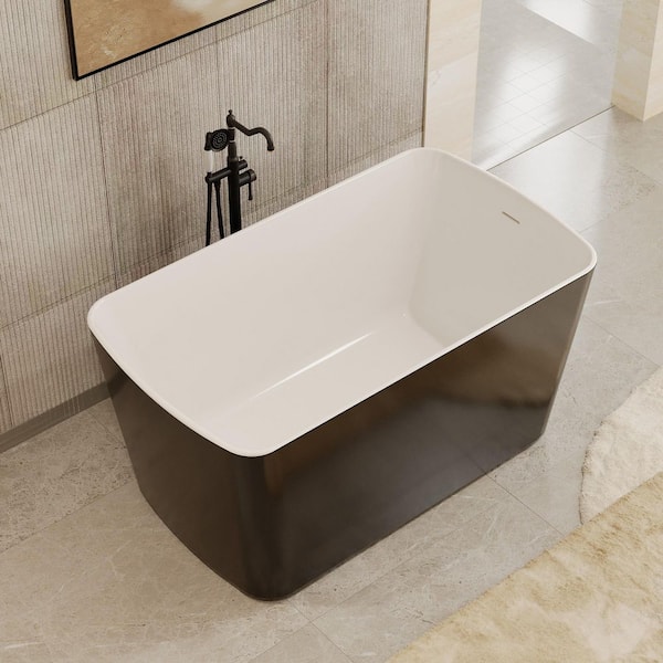 49 in. x 24 in. Rectangular Acrylic Soaking Bathtub in Black with cUPC Certifications