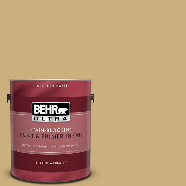 BEHR ULTRA 1 gal. #UL180-7 Cup of Tea Matte Interior Paint and Primer in One