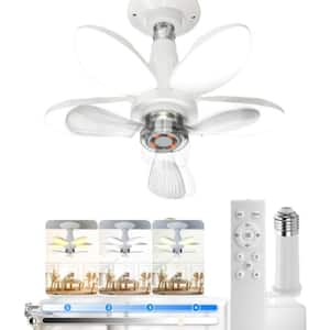 11.6 in. Socket Indoor Ceiling Fan Standard Ceiling Fan with LED Foldable Light and Remote 4 Speed Quiet Dimmable Bulb
