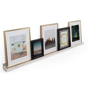 Ted Narrow Picture Ledge Shelf Display :52 Inch :Washed White