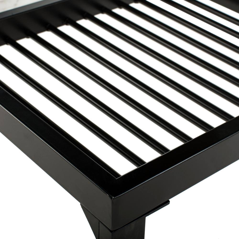 Zuri Black and White Marble Rectangular Console Table