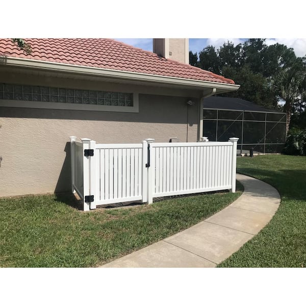 Weatherables Hanover 4 ft. W x 5 ft. H White Vinyl Pool Fence Gate