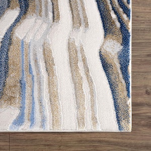 Abani Rugs Regal Grey/Blue Gold 4 ft. x 6 ft. Topography Inspired Area Rug