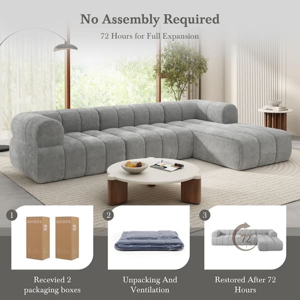 CHRISTOPHER KNIGHT HOME Finn Modern 122 in. Polyester Upholstery L