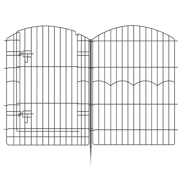 Oyezvary 38 in. Height Metal Decorative Garden Fence 12 Panels No Dig Animal Barrier Fencing with Gate Rustproof Wire Border