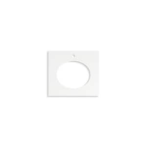 Silestone 25 in. W x 22.4375 in. D Quartz Oval Cutout with Vanity Top in Miami White