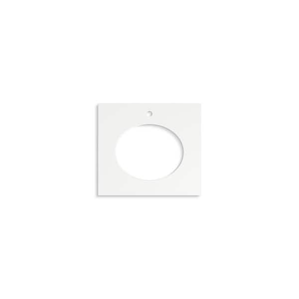 Silestone 25 in. W x 22.4375 in. D Quartz Oval Cutout with Vanity Top in Miami White