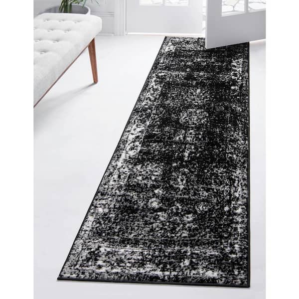 Sofia Casino Black 2 ft. 7 in. x 12 ft. Area Rug