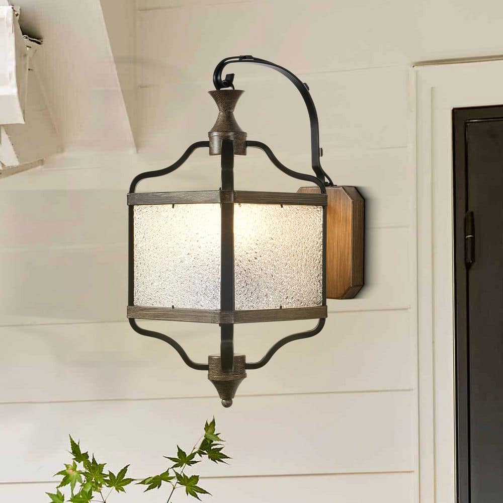 Sogno 12 in. 1-Light Matte Black Vintage Farmhouse Wall Sconce, Rustic Industrial Wall Light withSeeded Glass, E26 bulbs price history on PriceWatchPro